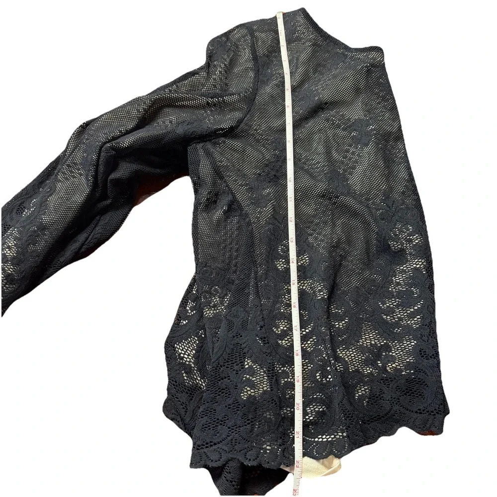 Charter Club Y2K Romantic Lace Sheer Scalloped Hem Dark Whimsigoth Sz Large Top - Picture 7 of 9